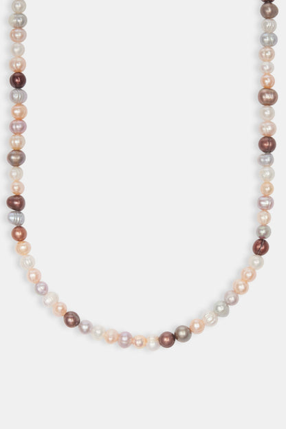Multi Pink Bead Freshwater Pearl Necklace - 6mm