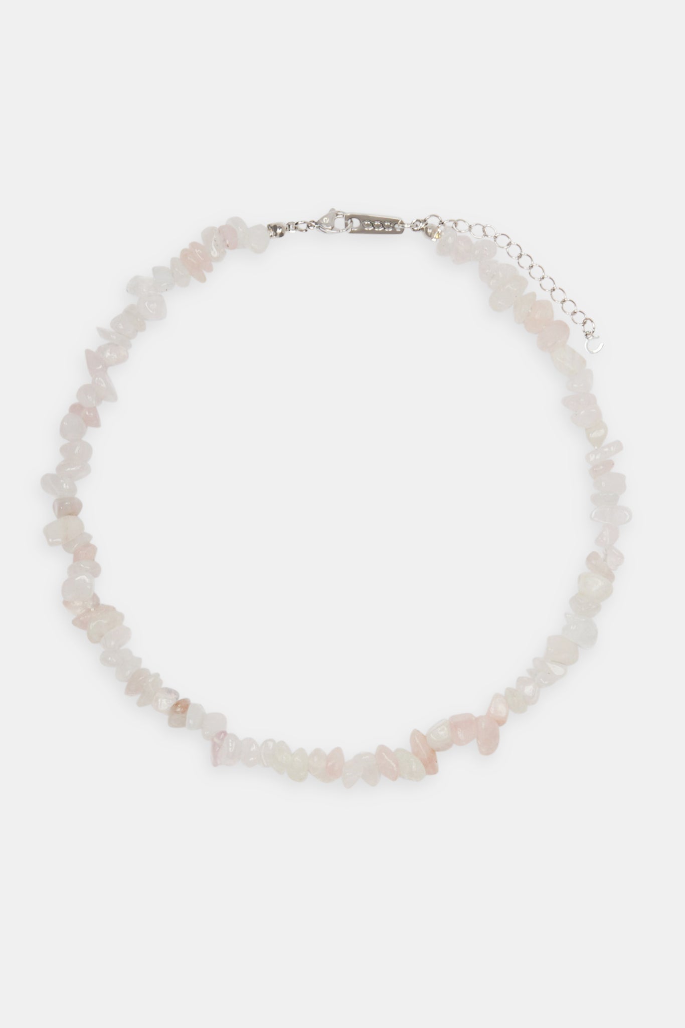 Rose Quartz Shard Bead Necklace - White - 6mm
