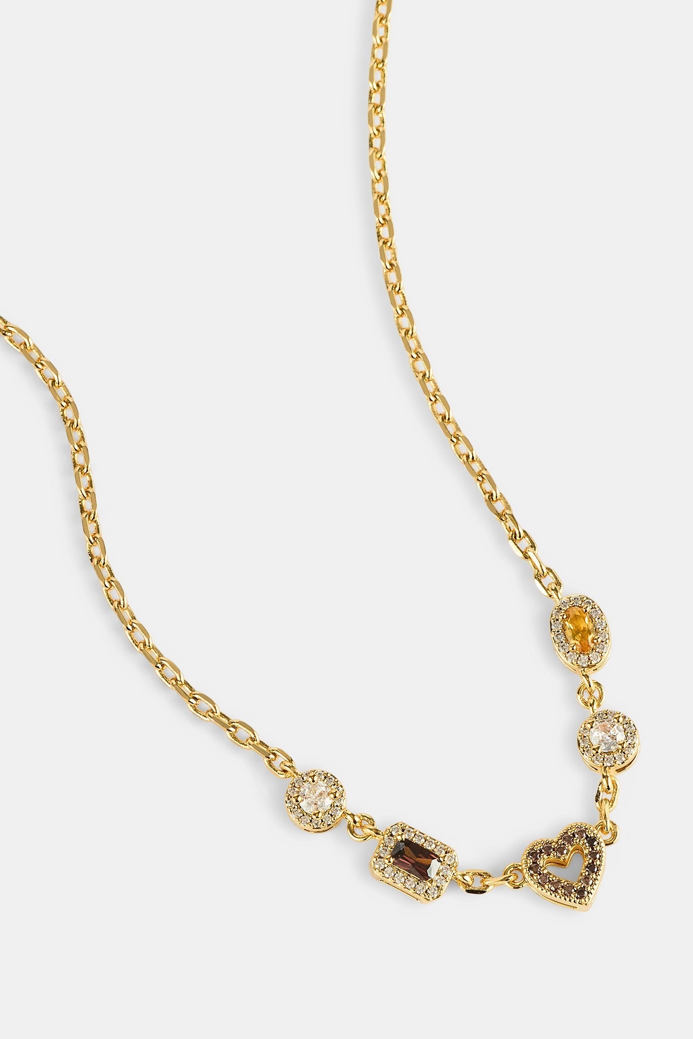 Chocolate Heart Multi Gemstone Necklace - 6mm