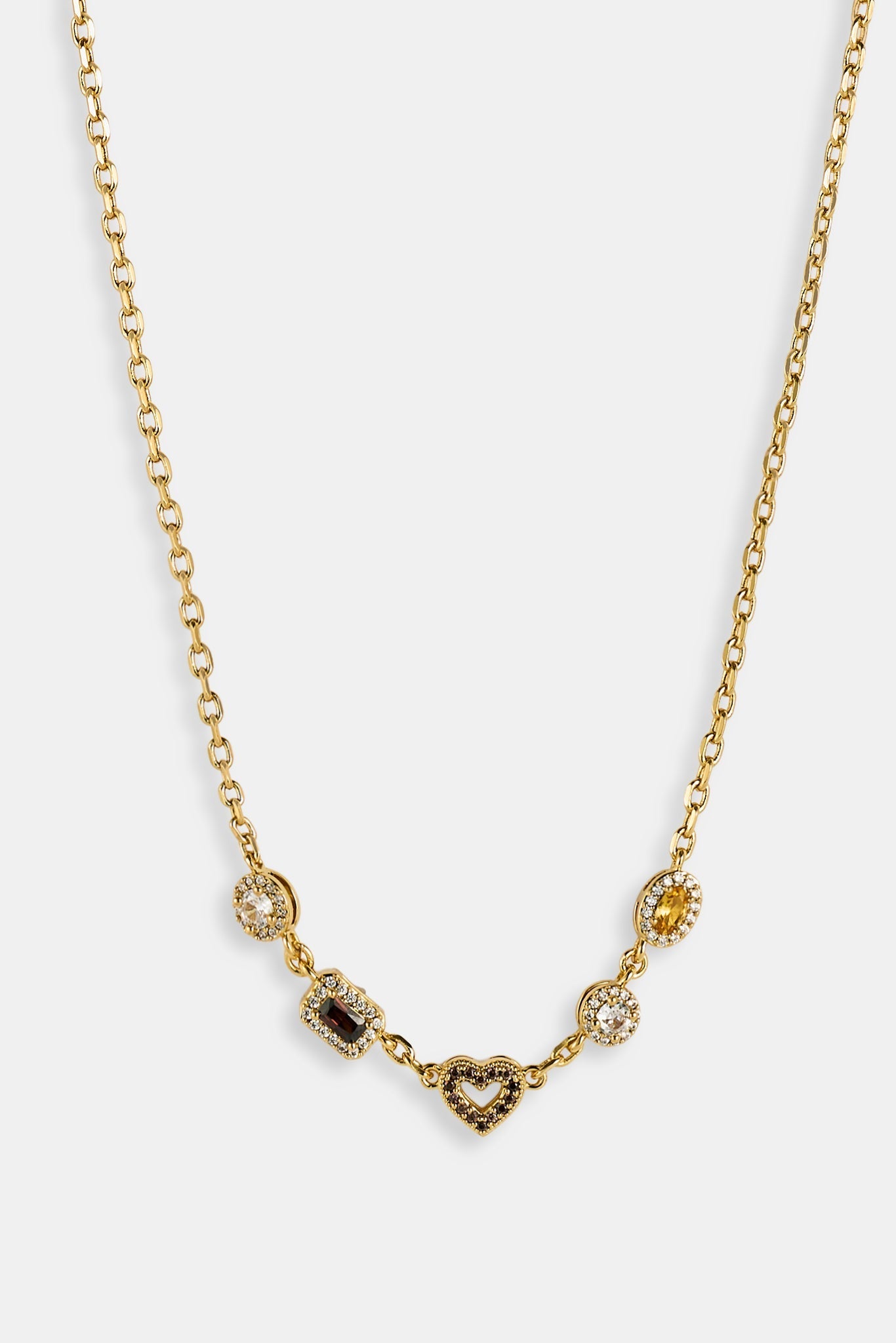 Chocolate Heart Multi Gemstone Necklace - 6mm