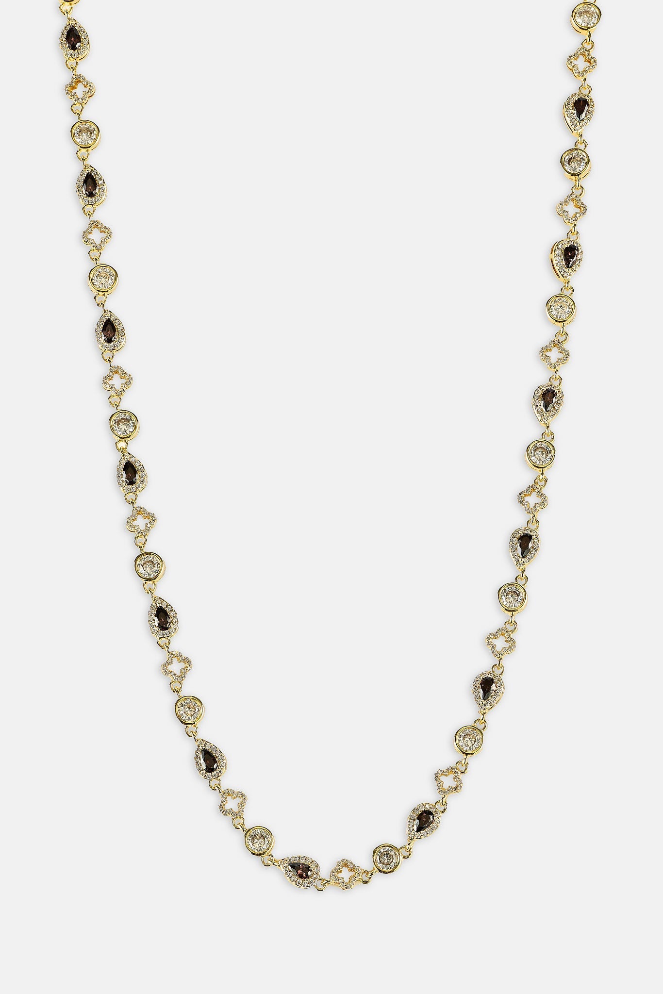 Chocolate Motif & Gemstone Chain - 6mm - Gold