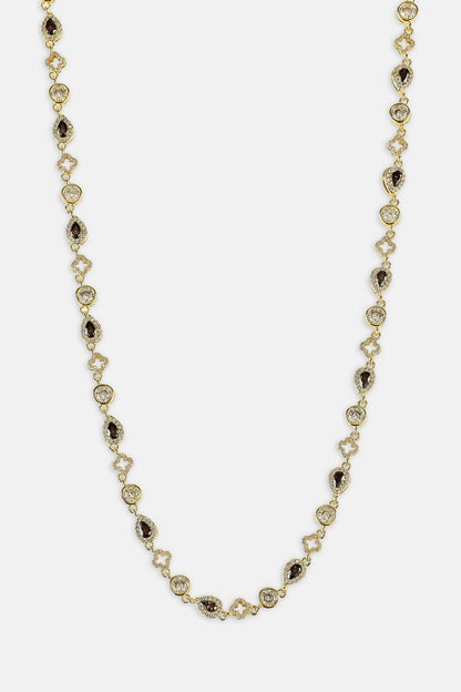 Chocolate Motif & Gemstone Chain - 6mm - Gold