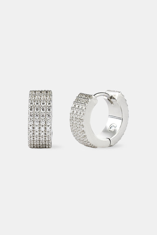 Iced Huggie Earrings - 12mm