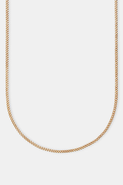 Womens 2.5mm Micro Cuban Chain - Gold