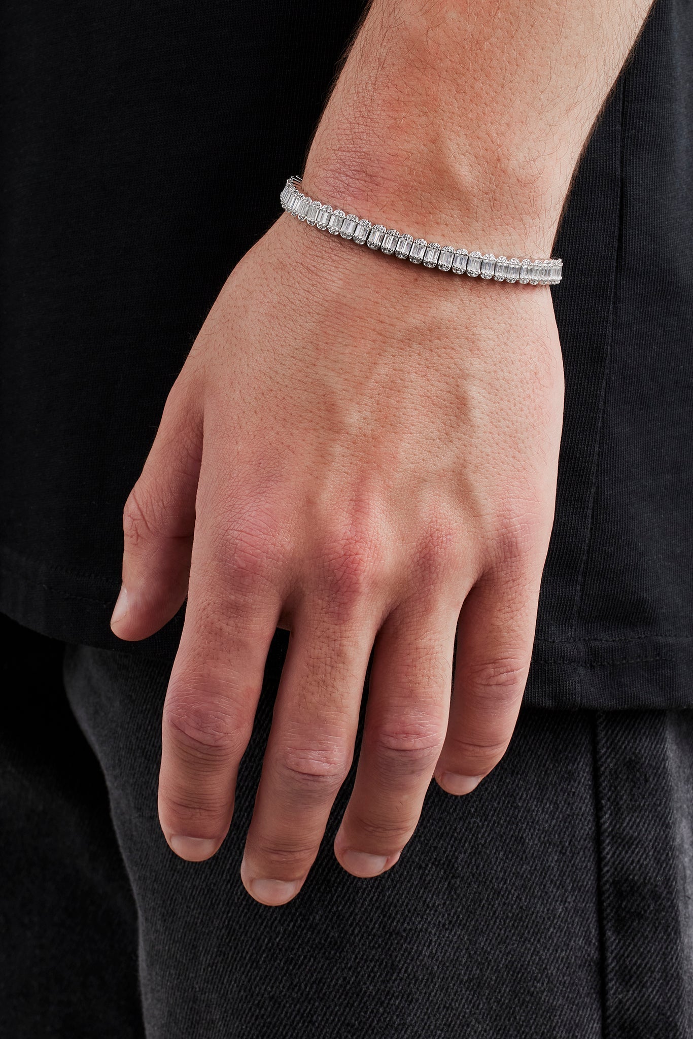 Iced Baguette Stone Tennis Bracelet - 6mm