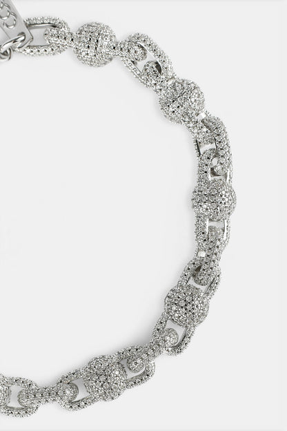 Iced Ball Link Bracelet - 8mm