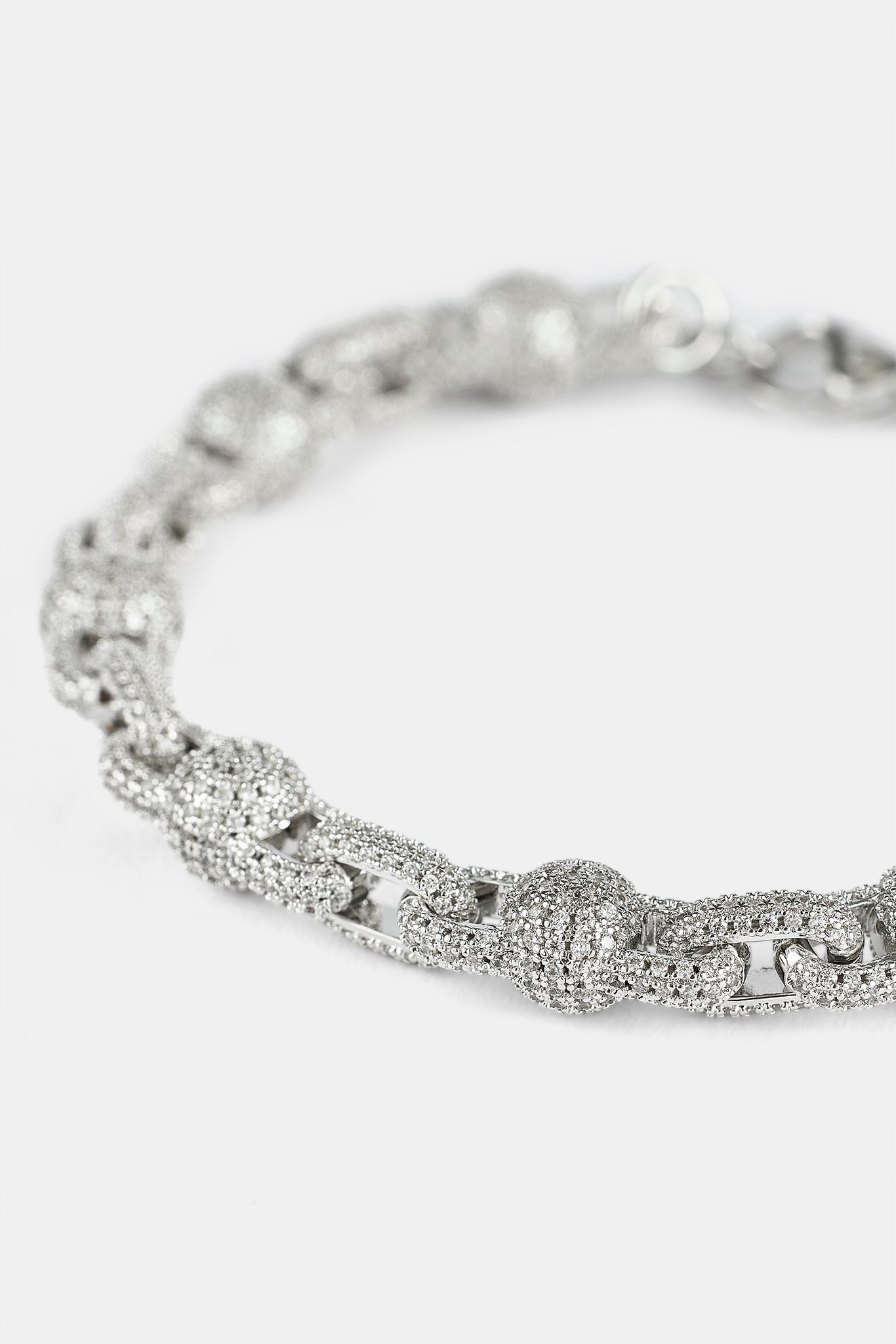 Iced Ball Link Bracelet - 8mm