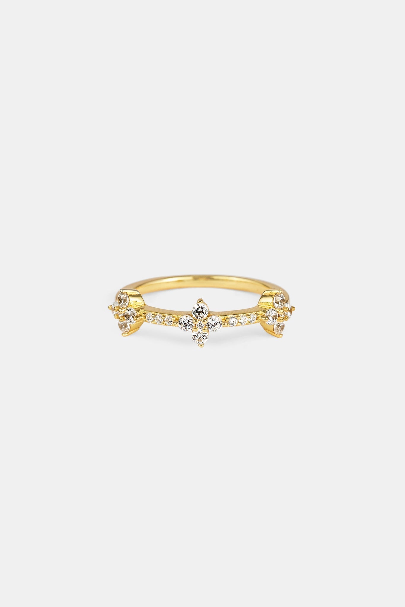 Iced Band Flower Ring - 6mm