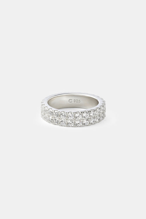 Iced Double Row Tennis Ring - 6mm