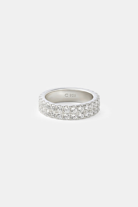 Iced Double Row Tennis Ring - 6mm