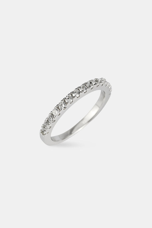Iced Micro Tennis Ring - 2mm - White