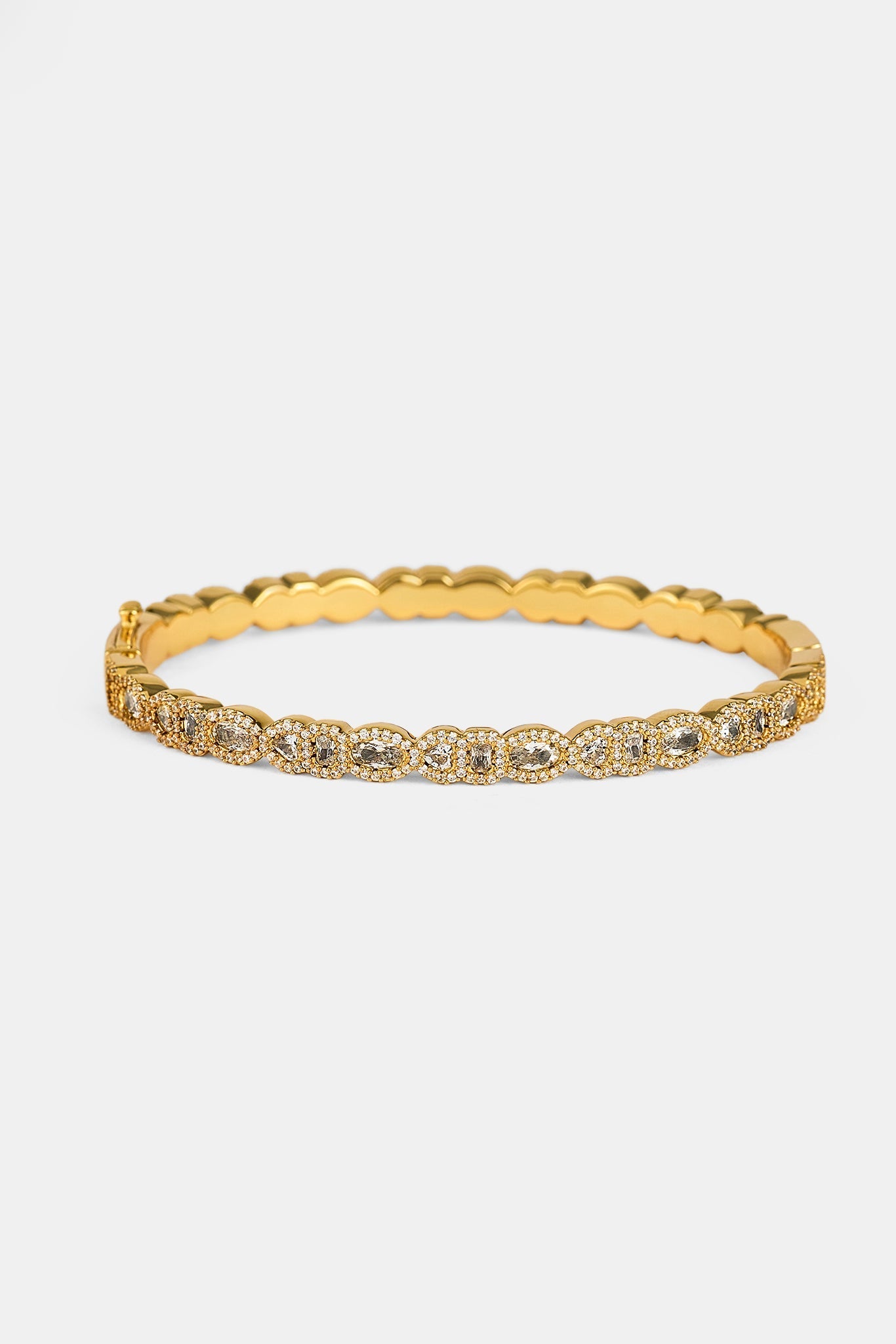 Iced Mixed Stone Tennis Bangle - 6mm